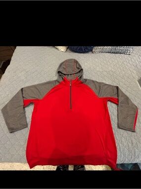 Champion Red and Gray 1/4 zip (Half-Zip) Hoodie, only worn a couple of times